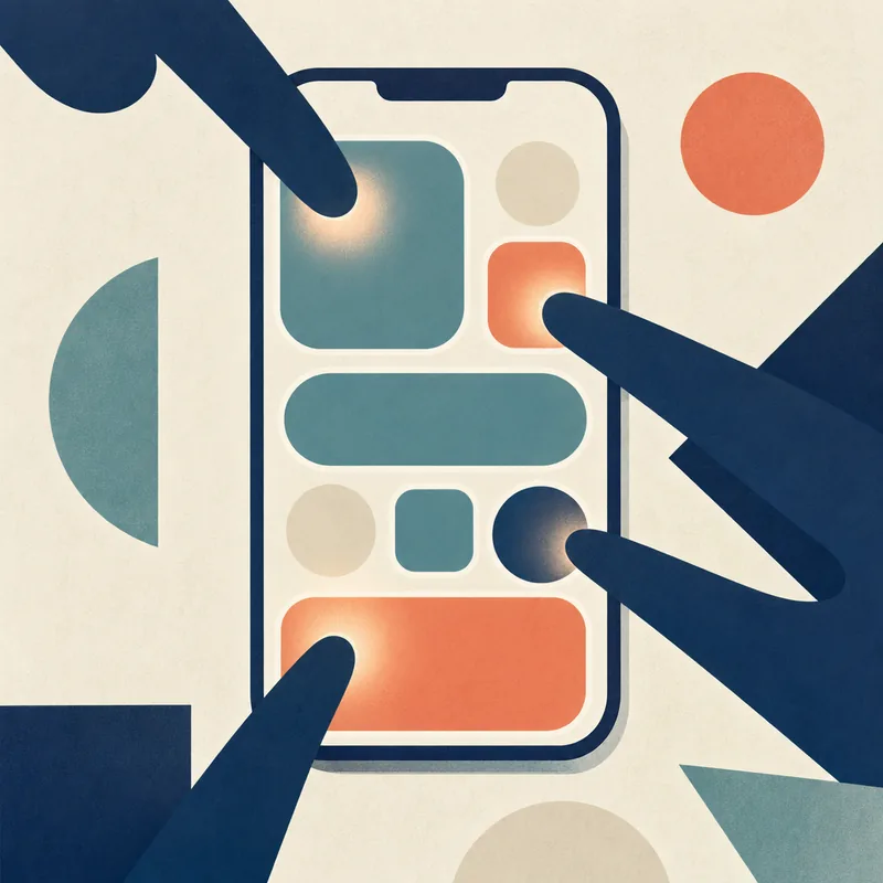 Mobile accessibility tap-targets illustration.